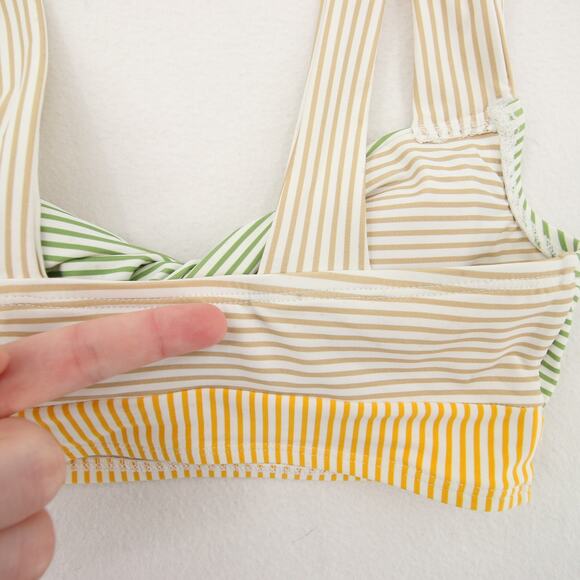 Antonio Melani Bikini Top Striped Twist Front Bralette Bandeau Retro Style XS - Picture 13 of 16